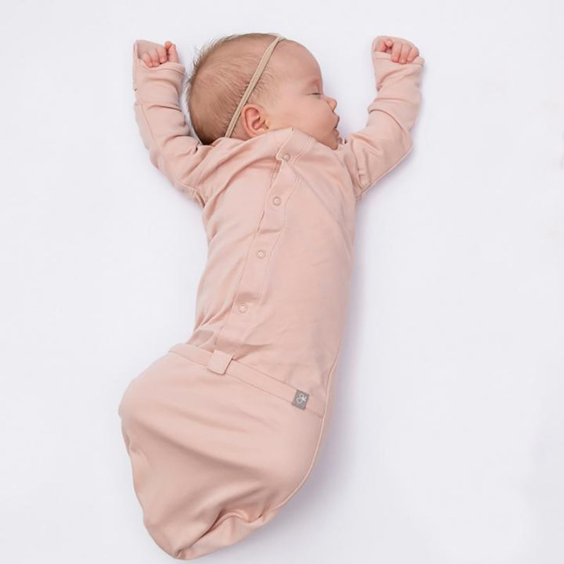 Goumikids Baby Sleeper Gown Organic Bamboo Sleepsack Pajama Clothes, 3-6M Rose