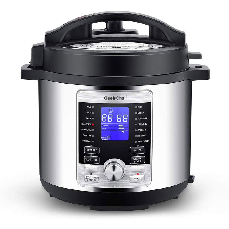 Geek Chef GP60D 6 Quart Stainless Electric Pressure Cooker Pot with LCD Display
