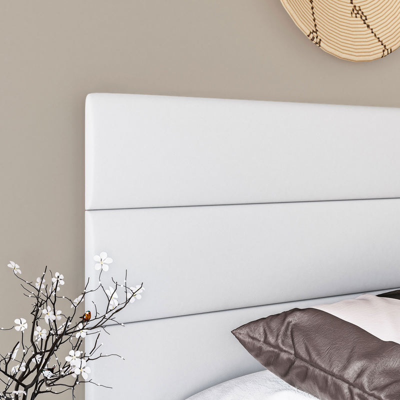 Boyd Sleep Montana Upholstered Full Bed Frame Foundation 3 Panel Headboard White