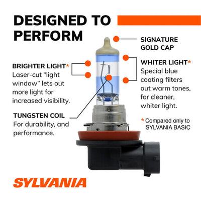 Sylvania H11 SilverStar ULTRA Halogen High Performance Headlight Bulbs (2 Pack)