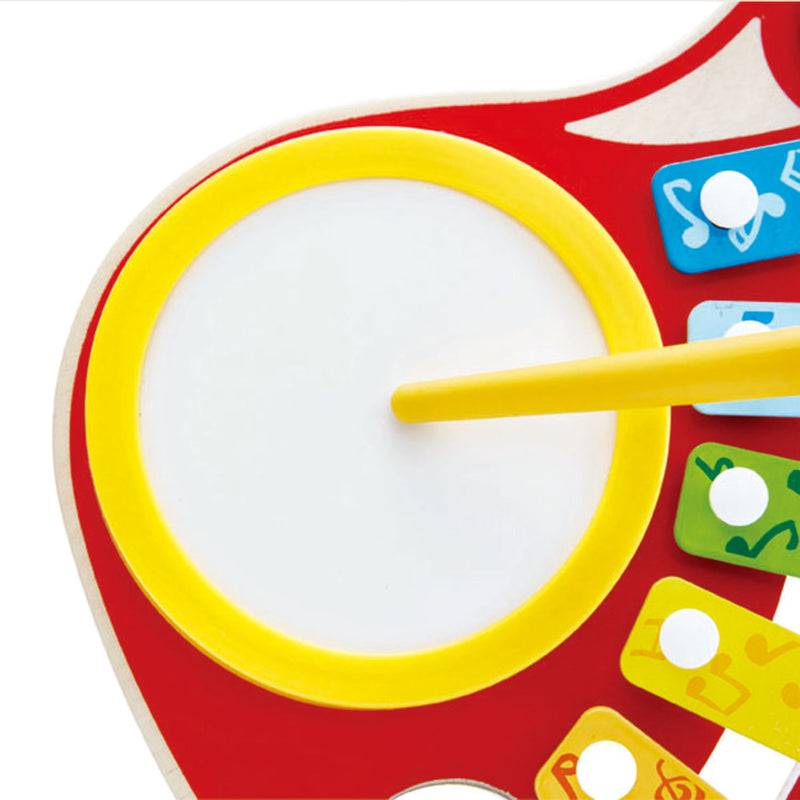 Hape 6-in-1 Music Maker Colorful Guitar Shaped Musical Toy Instrument for Kids