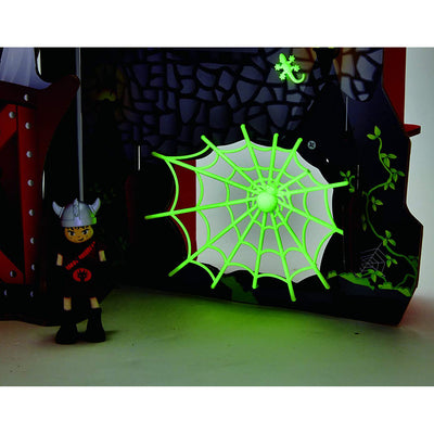 Hape Kid's Wooden Viking Dragon Castle Dollhouse Play Set w/ Magic Accessories