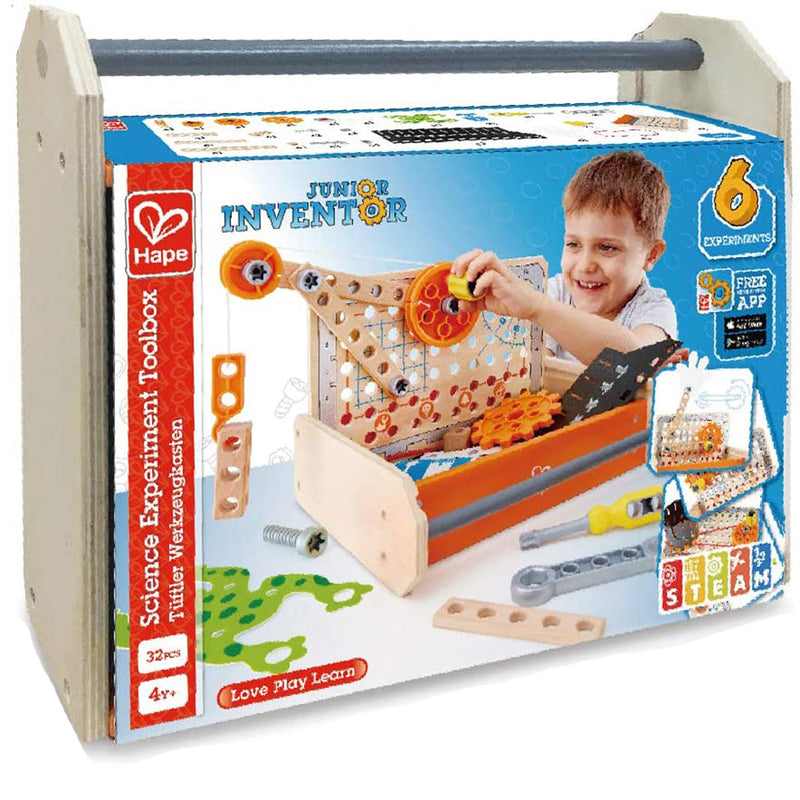 Hape Compact Junior Inventor 32 Piece Science Experiment Toolbox Educational Kit - VMInnovations