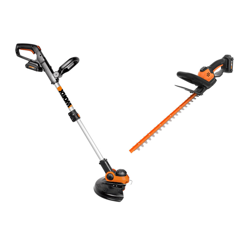 WORX Outdoor Tool Package with Cordless String Trimmer/Edger and Cordless Hedger