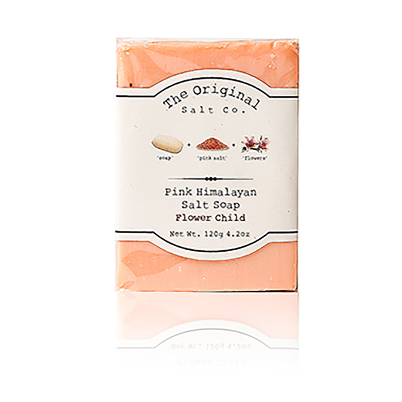 The Original Salt Company 4.2 Oz Pink Himalayan Salt Body Soap Bar, Flower Child