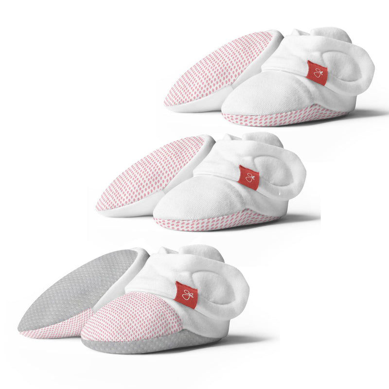 Goumikids Organic Baby Toddler Boot Shoe Pack, 0-3M, 3-6M, & 6-12M Pink (3 Pair) - VMInnovations