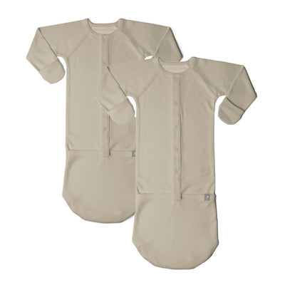 Goumikids Baby Sleep Gown Sleepsack Pajama Clothes, 0-3M & 3-6M Soybean (2 Pair)