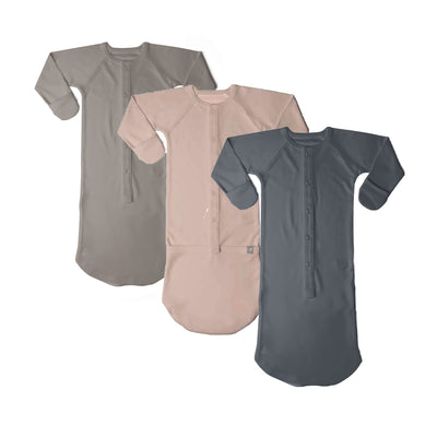 Goumikids Baby Sleep Gown Organic Sleepsack PJ Clothes, 3-6M Multicolor (3 Pair)
