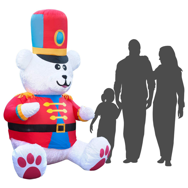 Holidayana 7 Foot Tall Giant Inflatable Holiday Nutcracker Bear Yard Decoration