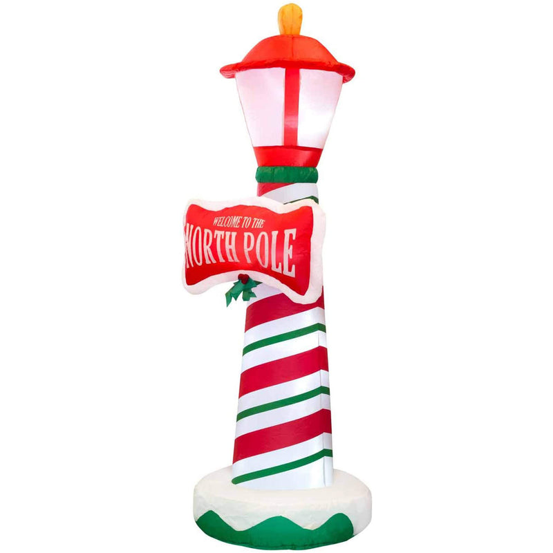 Holidayana 6 Foot Tall Giant Inflatable North Pole Lamp Holiday Yard Decoration