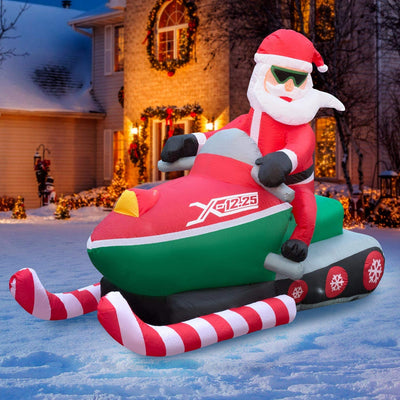 Holidayana 5' Giant Inflatable Santa Claus Snowmobile Holiday Yard Decoration