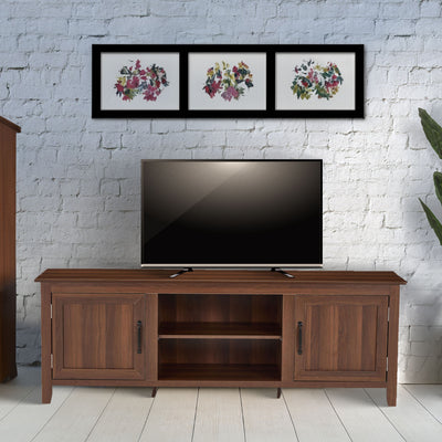JOMEED TV Console Stand Table Storage Cabinet Entertainment Center, Brown (Used)