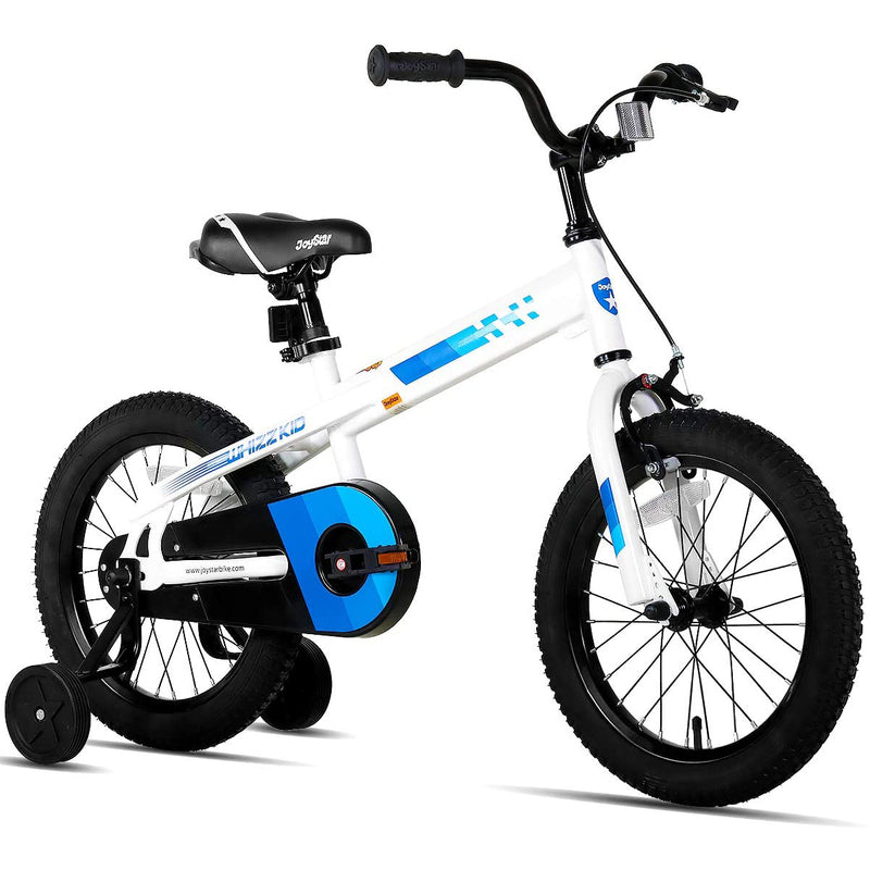 JOYSTAR Whizz Series 16 Inch Ride On Kids Sport Bike with Training Wheels, White