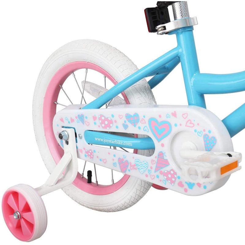 Joystar Angel 12 Inch Ages 2 to 4 Kids Bike with Training Wheels, Blue and Pink