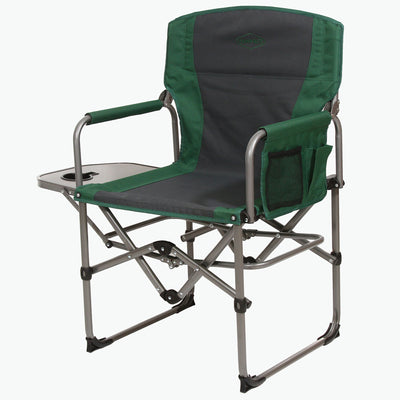 Kamp-Rite Camping Folding Compact Director's Chair w/ Side Table, Green (Used)