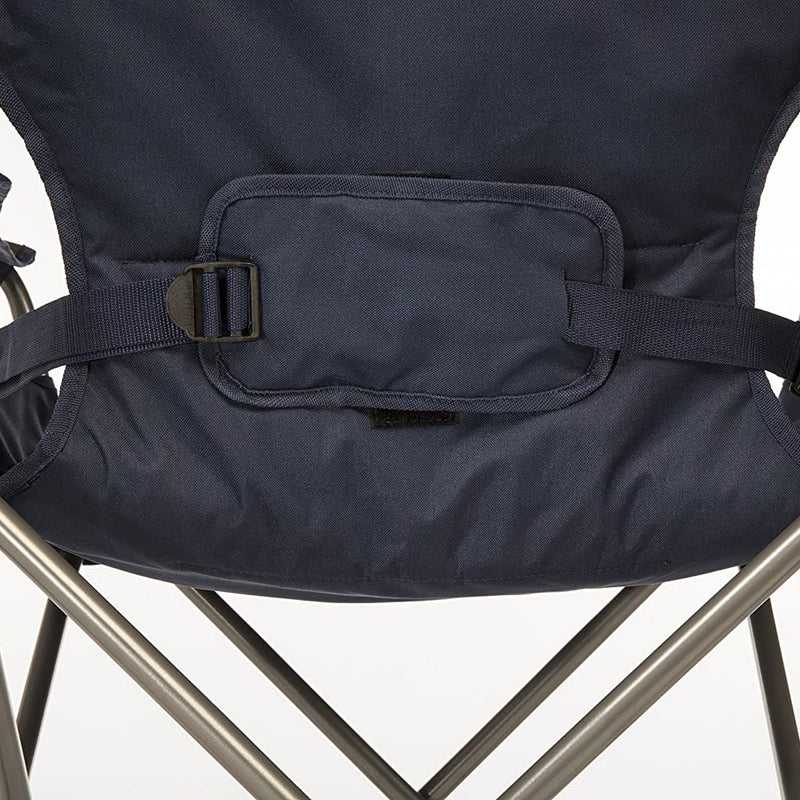 Kamp Rite Padded Folding Outdoor Camping Chair with Lumbar Support & Cupholders, Navy/Tan
