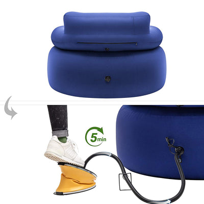 KingCamp Inflatable Portable Air Sofa Camping & Beach Chair Lounger w/ Bag, Blue