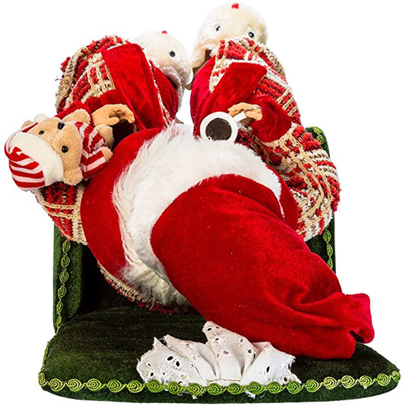 Kurt Adler 17 Inch Kringle Claus Santa in Pajamas Figurine with Teddy Bear