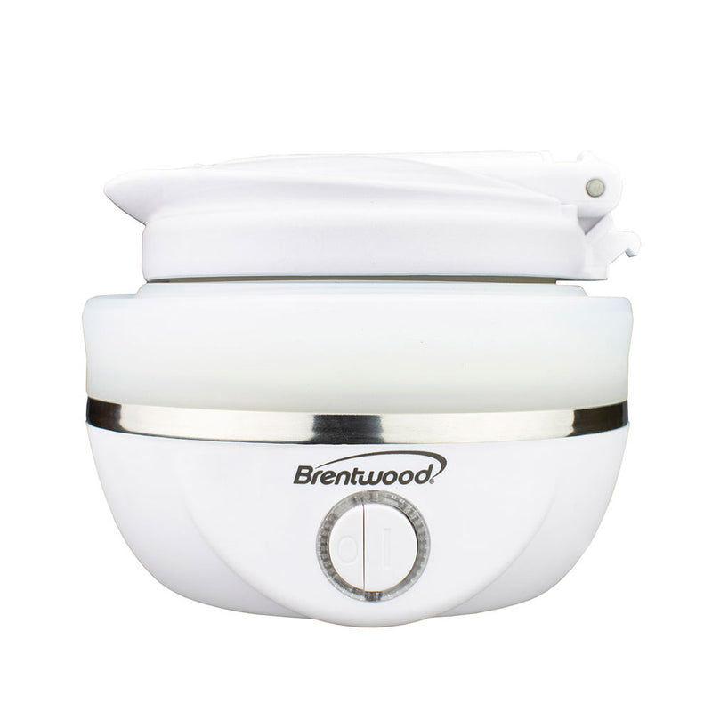 Brentwood KT-1508W Dual Voltage 0.8L Collapsible Portable Tea Kettle, White