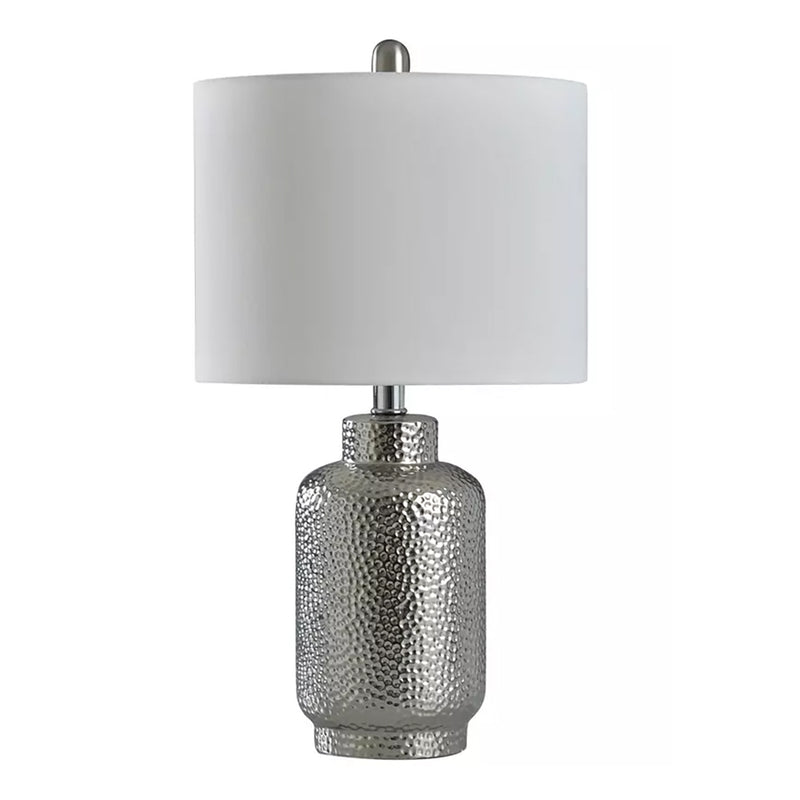 StyleCraft L28211 Selena Silver Traditional Table or Desk Light Lamp, Metal