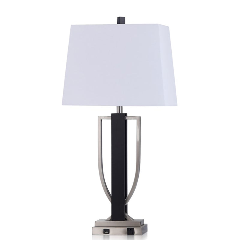 StyleCraft L318320 Gavin Traditional Body Table Desk Light Lamp, Brushed Metal