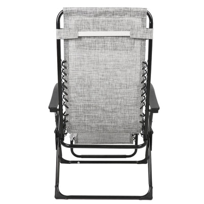 Guidesman LC-8014 Foldable Locking Outdoor Steel Zero Gravity Lounge Chair, Gray