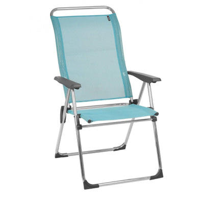 Lafuma Alu Cham Folding Camping Patio Mesh Sling Chair, Lac Blue (Set of 4)