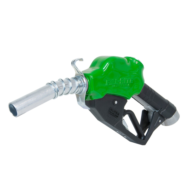 Fill-Rite N100DAU13G 1" Ultra Hi-Flow Gas Pump Fuel Hose Nozzle w/ Hook, Green