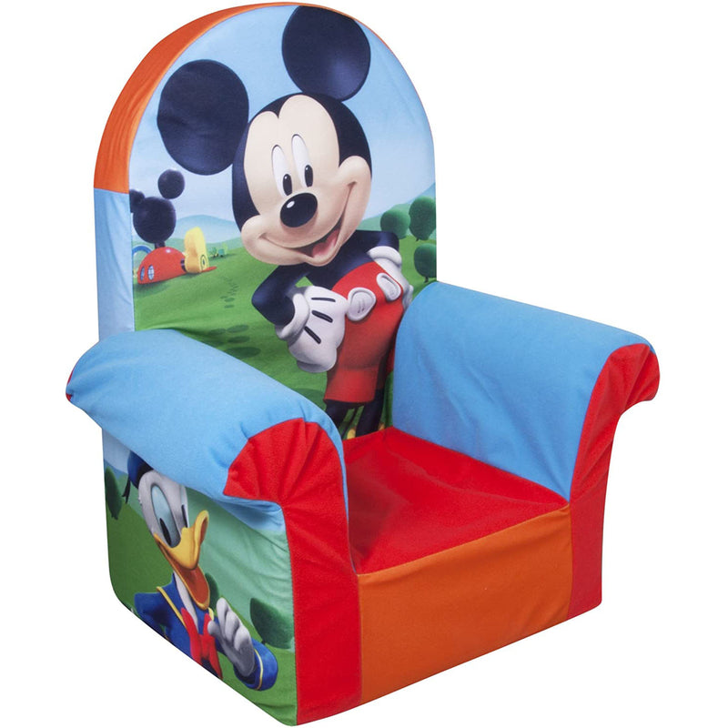 Marshmallow Furniture Comfortable Foam Toddler Kid Chair, Mickey Mouse Clubhouse