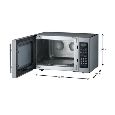 Magic Chef 1000 Watt 1.3 Cu Ft Microwave, Stainless Steel (Refurbished)