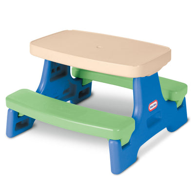 Little Tikes 629945 Easy Store Jr. Play Table with Umbrella, Blue and Green