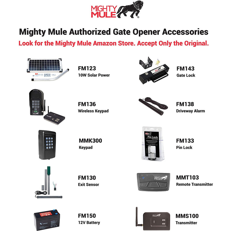 Mighty Mule MM371W SOL Secure Solar Powered App Controlled Automatic Gate Opener
