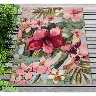 Liora Manne Marina Indoor Outdoor Area Rug, Tropical Floral, 7' 10" x 9' 10"