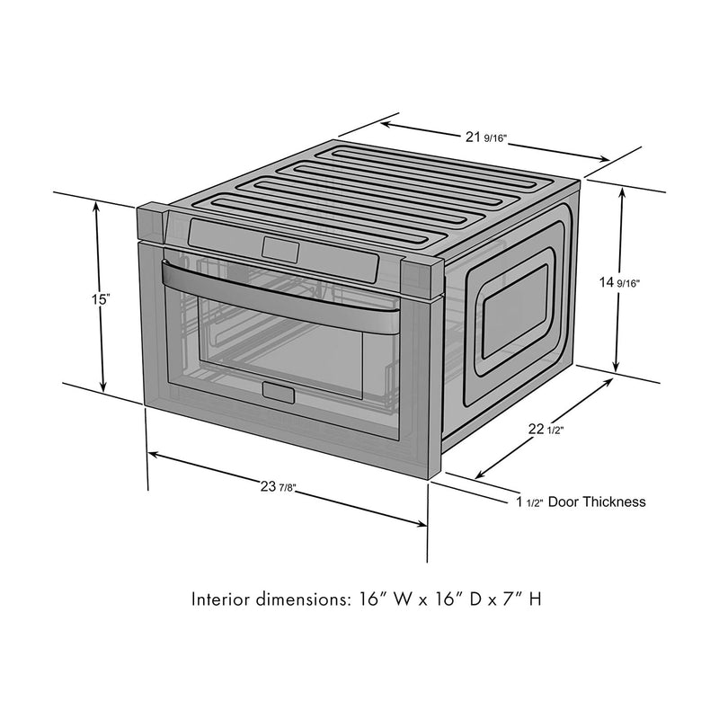 ZLINE 24 Inch 1 Cubic Feet 1000 Watt Digital Microwave Drawer, Stainless Steel