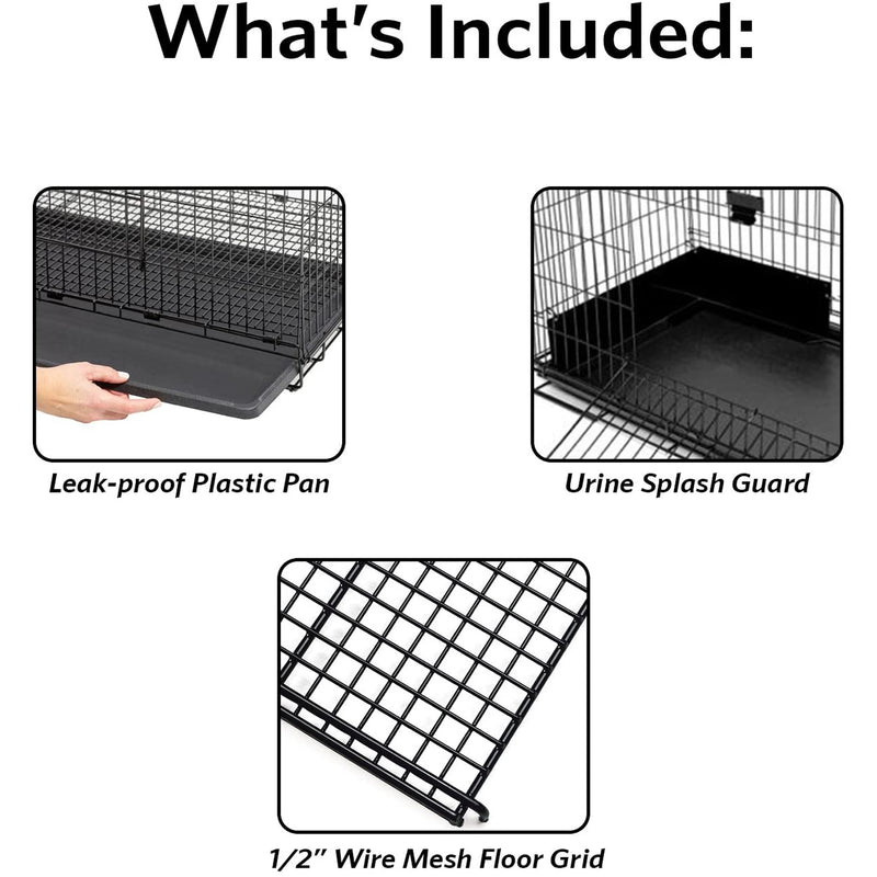 MidWest Homes MWM-151 Wabbitat Steel Folding Rabbit Hutch Cage with Pan, Black