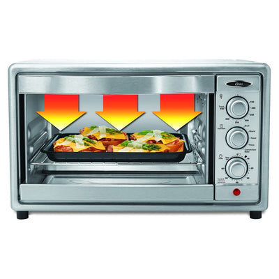 Oster TSSTTVRB04 6 Slice Brushed Stainless Steel Convection Toaster Oven, Silver