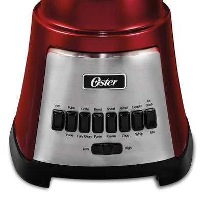 Oster Classic Series 6-Cup Glass Jar Heavy-Duty 12-Speed Blender, Metallic Red