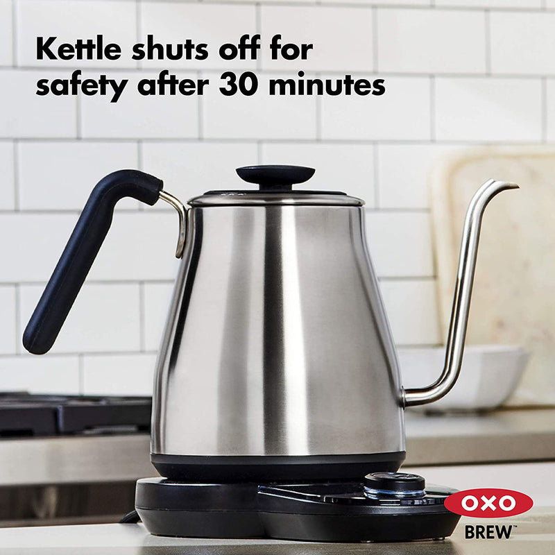 OXO Adjustable Temperature Stainless Steel Pour Over Coffee Tea Kettle, Silver