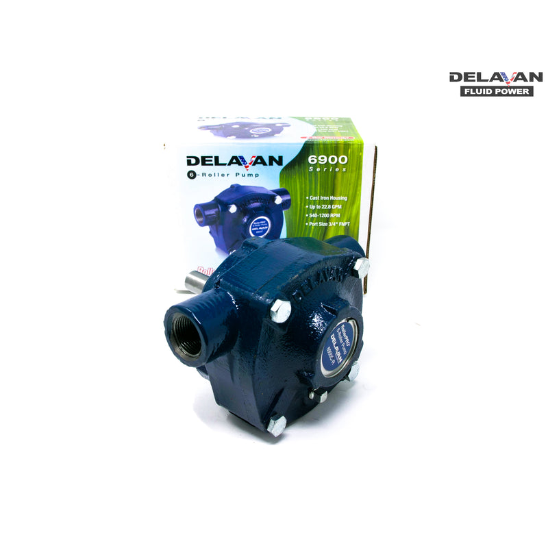Delavan 6900C 19.6 GPM 300 PSI Cast Iron C Extra-Fine Finish Shaft 6-Roller Pump