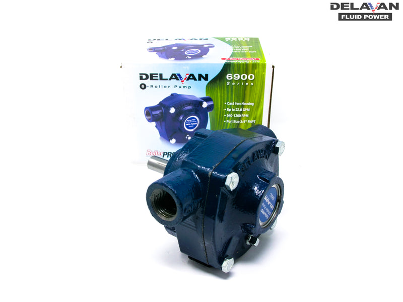 Delavan 6900C 19.6 GPM 300 PSI Cast Iron C Extra-Fine Finish Shaft 6-Roller Pump
