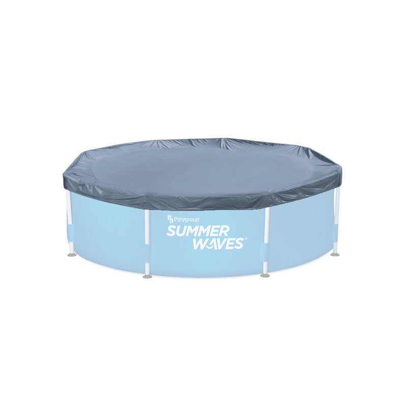 Summer Waves 10 Foot Active Frame Above Ground Pool Cover, Grey (Cover Only)