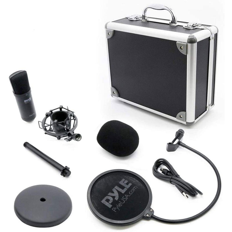 Pyle PDMIKT100 Pro Audio Recording Computer Microphone Kit with Case (4 Pack)