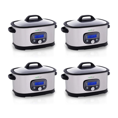NutriChef 11 in 1 Electric Sous Vide Slow Multi Cooker, Stainless Steel (4 Pack)
