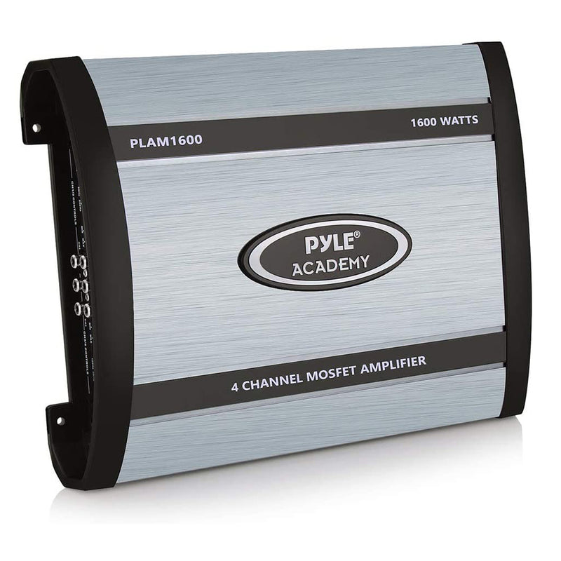 Pyle PLAM1600 Bridgeable 4 Channel 1600 Watt Car Audio Mosfet Amplifier (2 Pack)