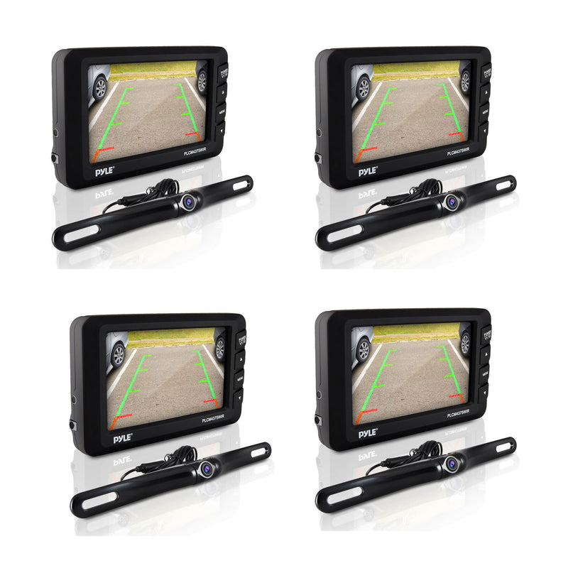 Pyle PLCM4375WIR Adjustable Rearview Backup Camera with 4.3 In Monitor (4 Pack)
