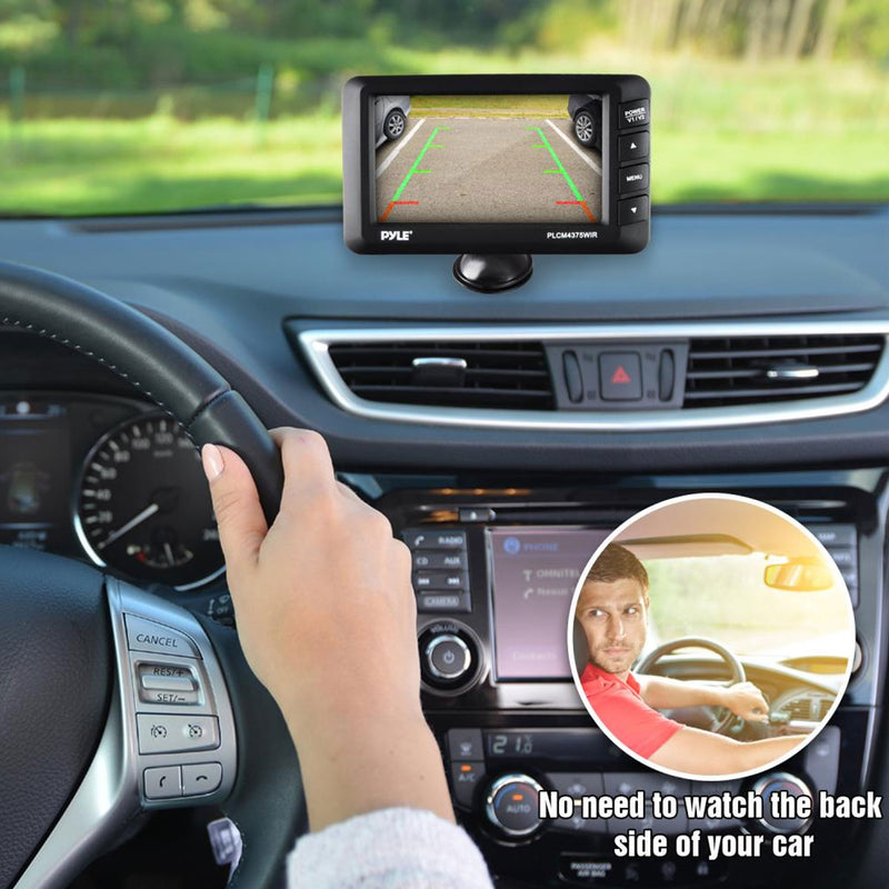 Pyle PLCM4375WIR Adjustable Rearview Backup Car Camera with 4.3 Inch Monitor