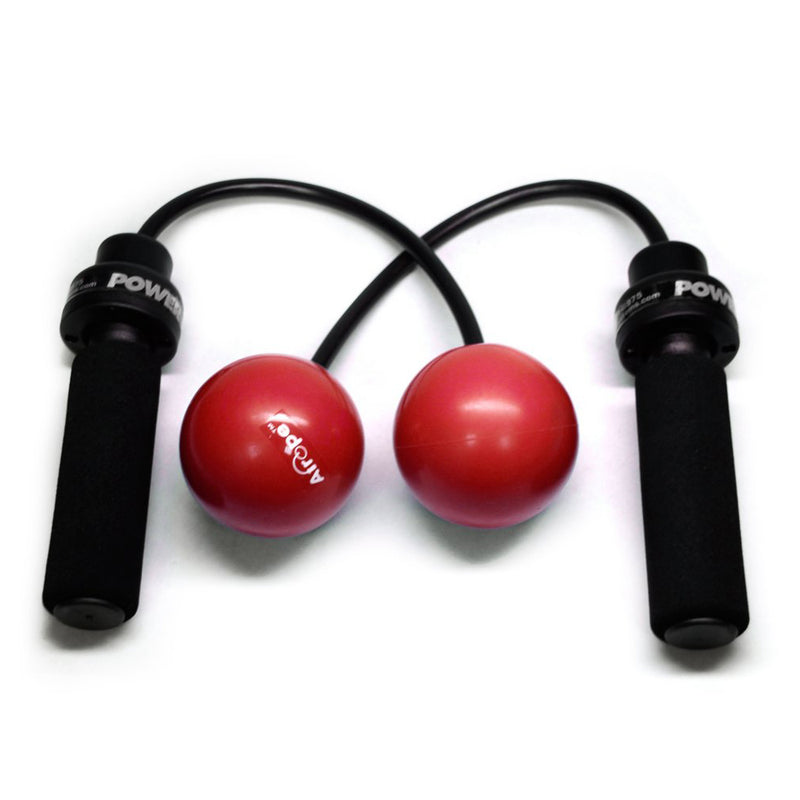 Power Systems Airope Pro Medium Resistance Weighted Rubber Jump Rope Pair, Red