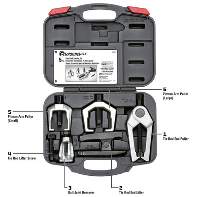 Powerbuilt 5 Piece Front End Automotive Repair Service Tool Kit (Refurbished)