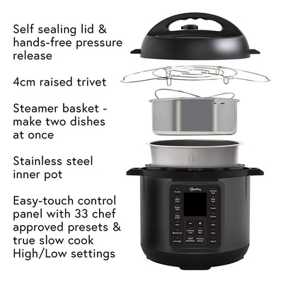 Mealthy MultiPot 2.0 9-in-1 6 Quart Electric Pressure Cooker w/ Self Sealing Lid