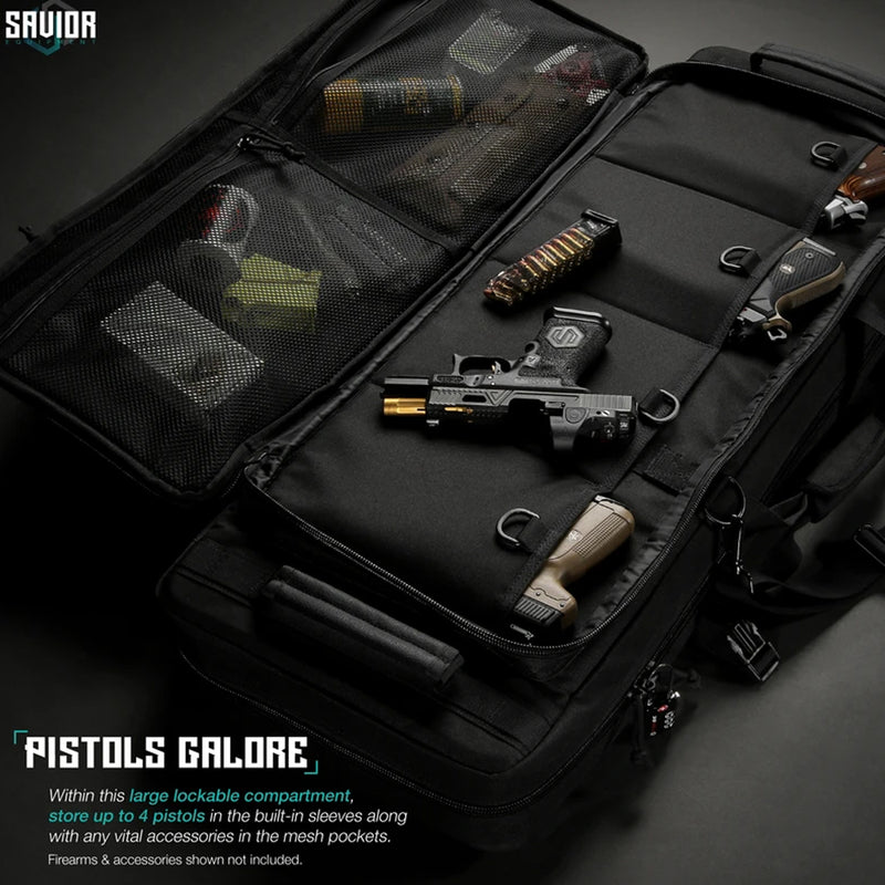 Savior Equipment 46 Inch 600D Specialist Double Rifle Gun Carrying Case, Black
